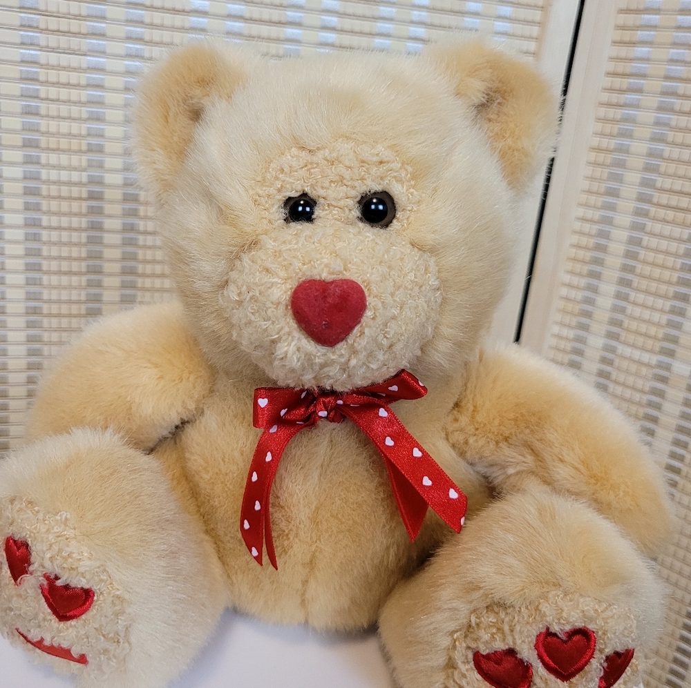Vintage Valentine's Plush bear - Picture 1 of 11